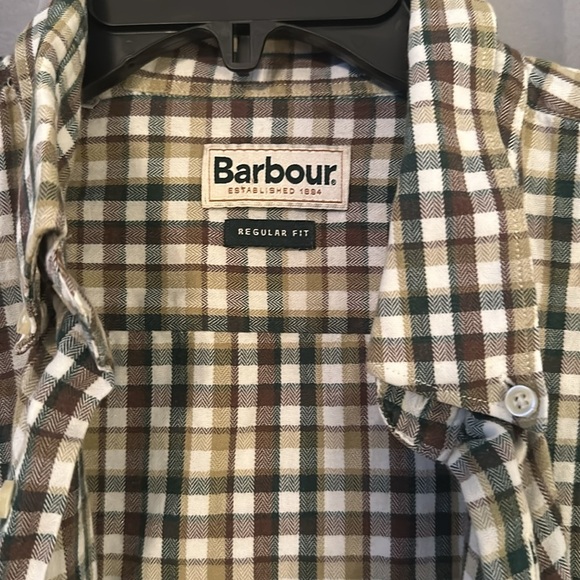 Men’s Barbour button down regular fit plaid collared shirt size USA L UK XL - Picture 2 of 4